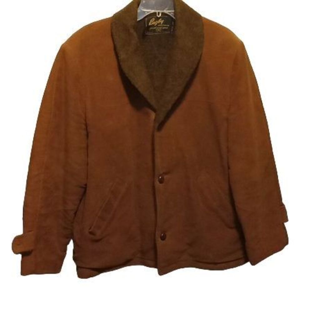 Vintage Rugby Three Button Twin Pocket Brown Winter Coat